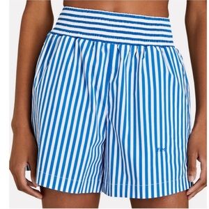 Frame Cotton High-Waisted Boxer-Style Shorts‎ striped size small NWT